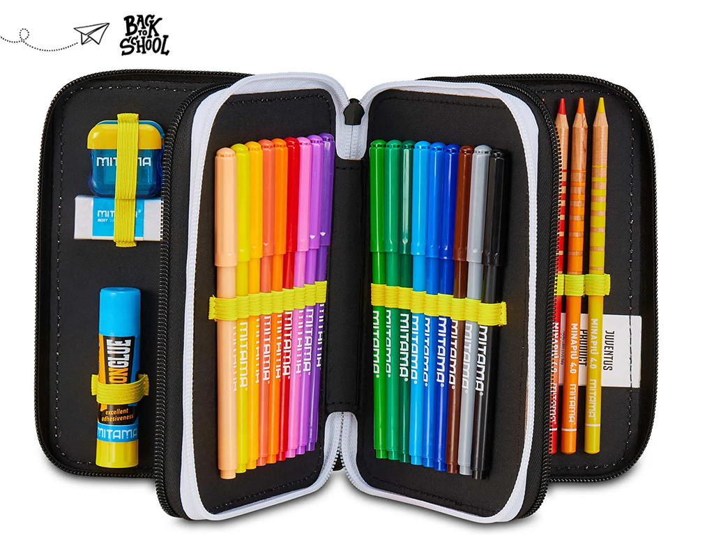 JUVE ASTUCCIO COMPLETO 3 ZIP, BIANCONERO | Ellepiu