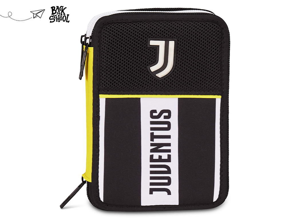 JUVE ASTUCCIO COMPLETO 3 ZIP, BIANCONERO | Ellepiu