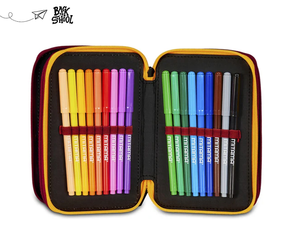 ROMA ASTUCCIO COMPLETO 3 ZIP, ROSSO | Ellepiu