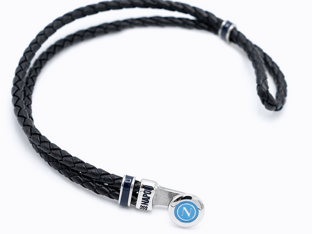 NAPOLI BRACCIALE CUOIO E ACCIAIO, LOGO | Ellepiu