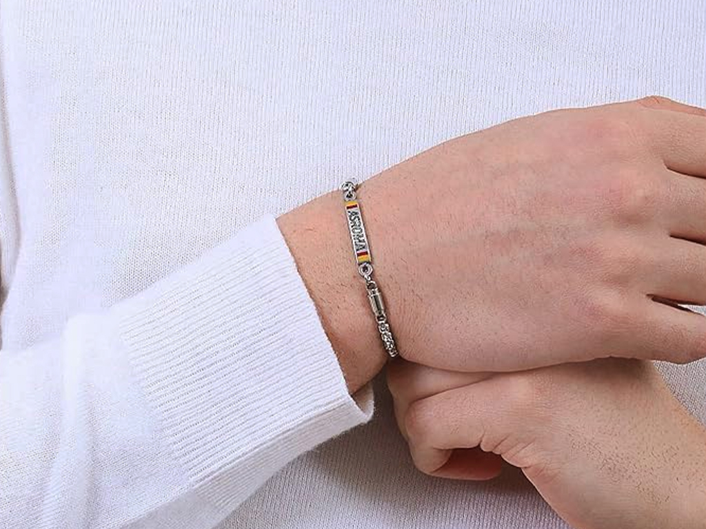 ROMA BRACCIALE ACCIAIO,PLACCA | Ellepiu