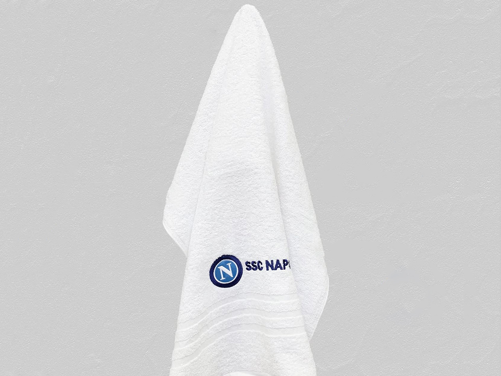 NAPOLI SET ASCIUGAMANO SPUGNA BIANCO, SCATOLA | Ellepiu