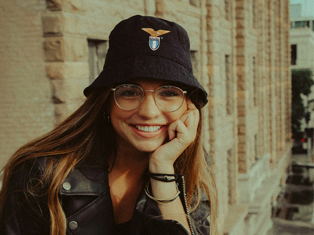 LAZIO CAPPELLO PESCATORE NERO, LOGO | Ellepiu