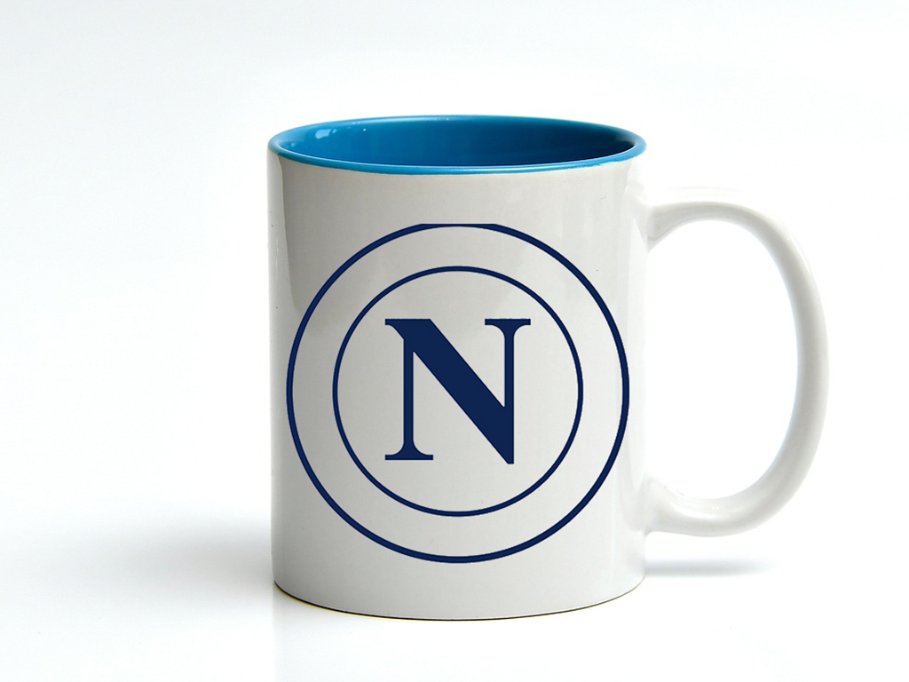 NAPOLI TAZZA MUG LOGO BLU, INT. CELESTE | Ellepiu