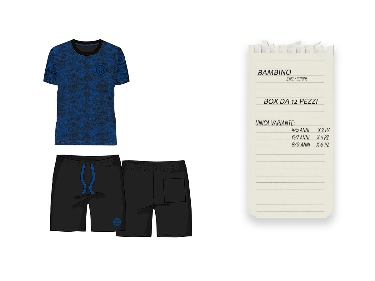 INTER PIGIAMA CORTO GIROCOLLO, KID | Ellepiu